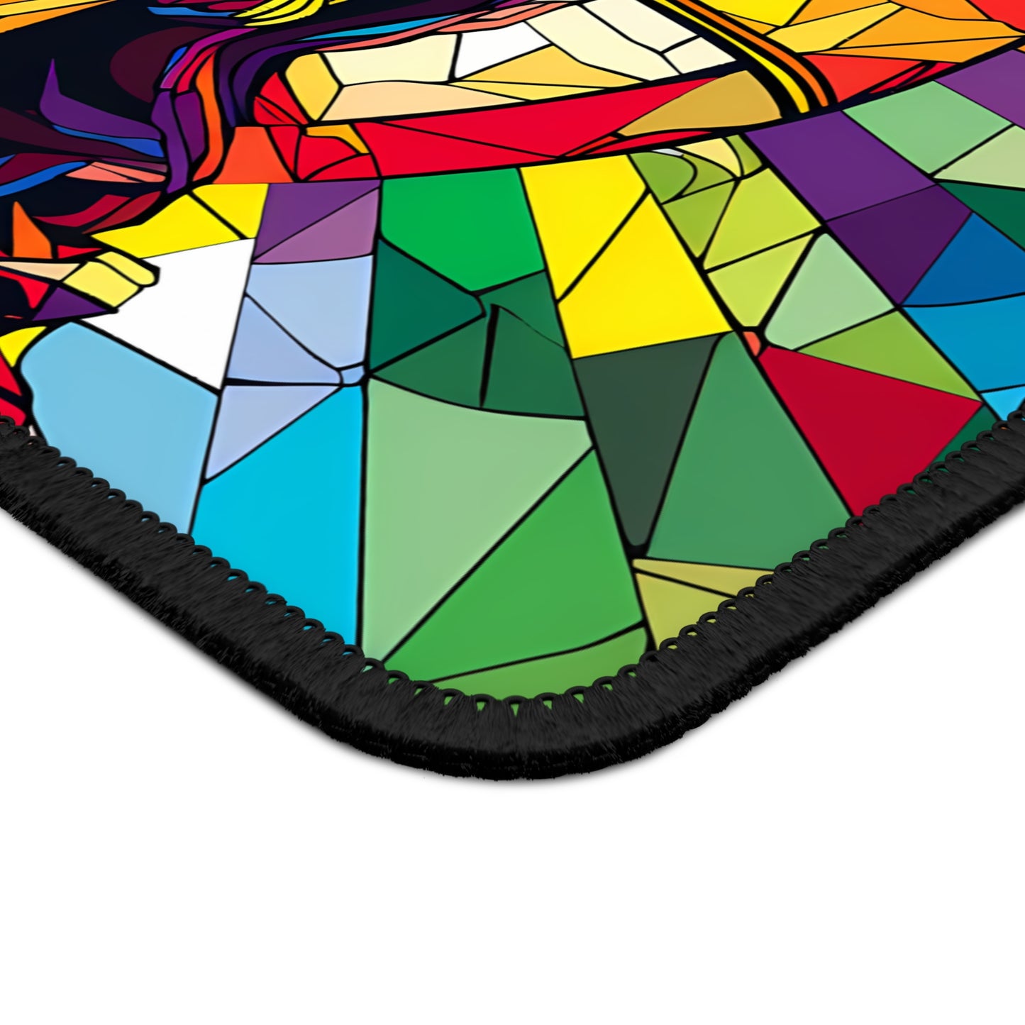 Colorful Jesus Christian Stained Glass Mouse Pad Inspirational Desk Decor