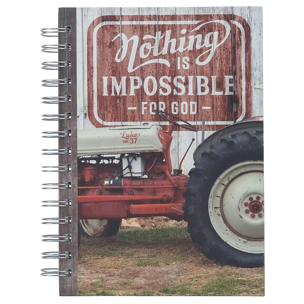 Christian Art Gifts Red Journal w/Scripture Nothing is Impossible Large Bible Verse Notebook, 192 Ruled Pages, Luke 1:37 Bible Verse cover image