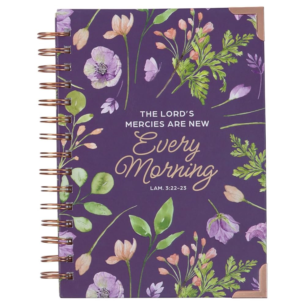 Christian Art Gifts Purple Journal w/Scripture Lord's Mercies Large Bible Verse Notebook, 192 Ruled Pages, Lam. 3:22-23 Bible Verse cover image