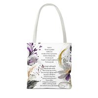 Psalm 23 Floral Tote Bag