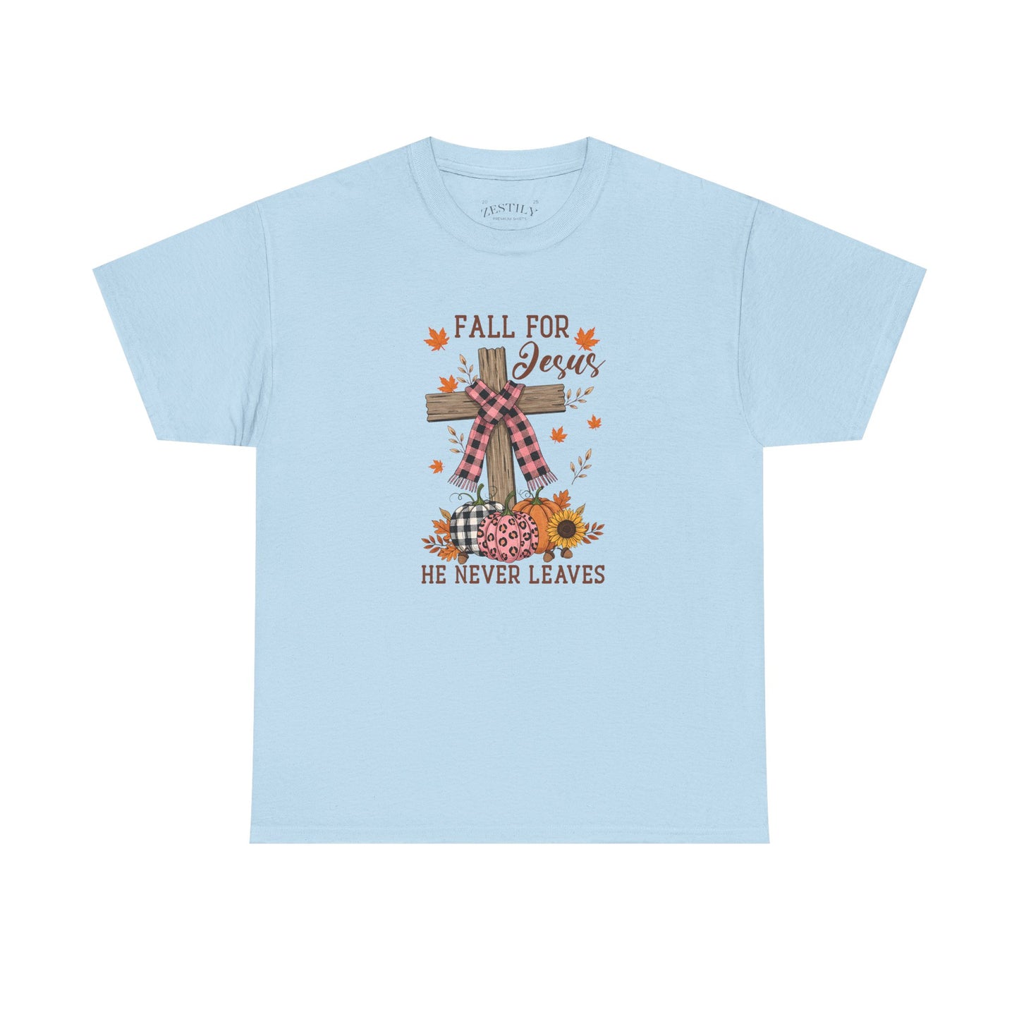 Fall for Jesus Heavy Cotton Tee, Christian T-Shirt, Faith Apparel, Autumn Tees, Inspirational Gift