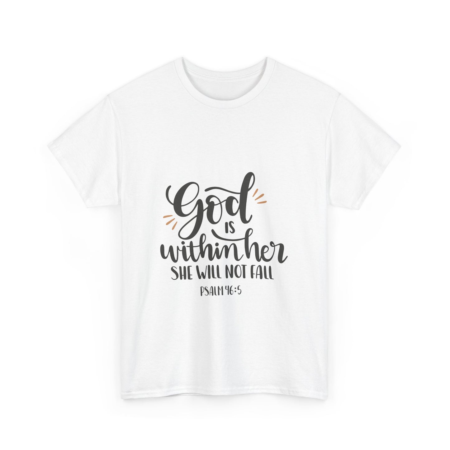 God Is Within Her She Will Not Fall Heavy Cotton Tee