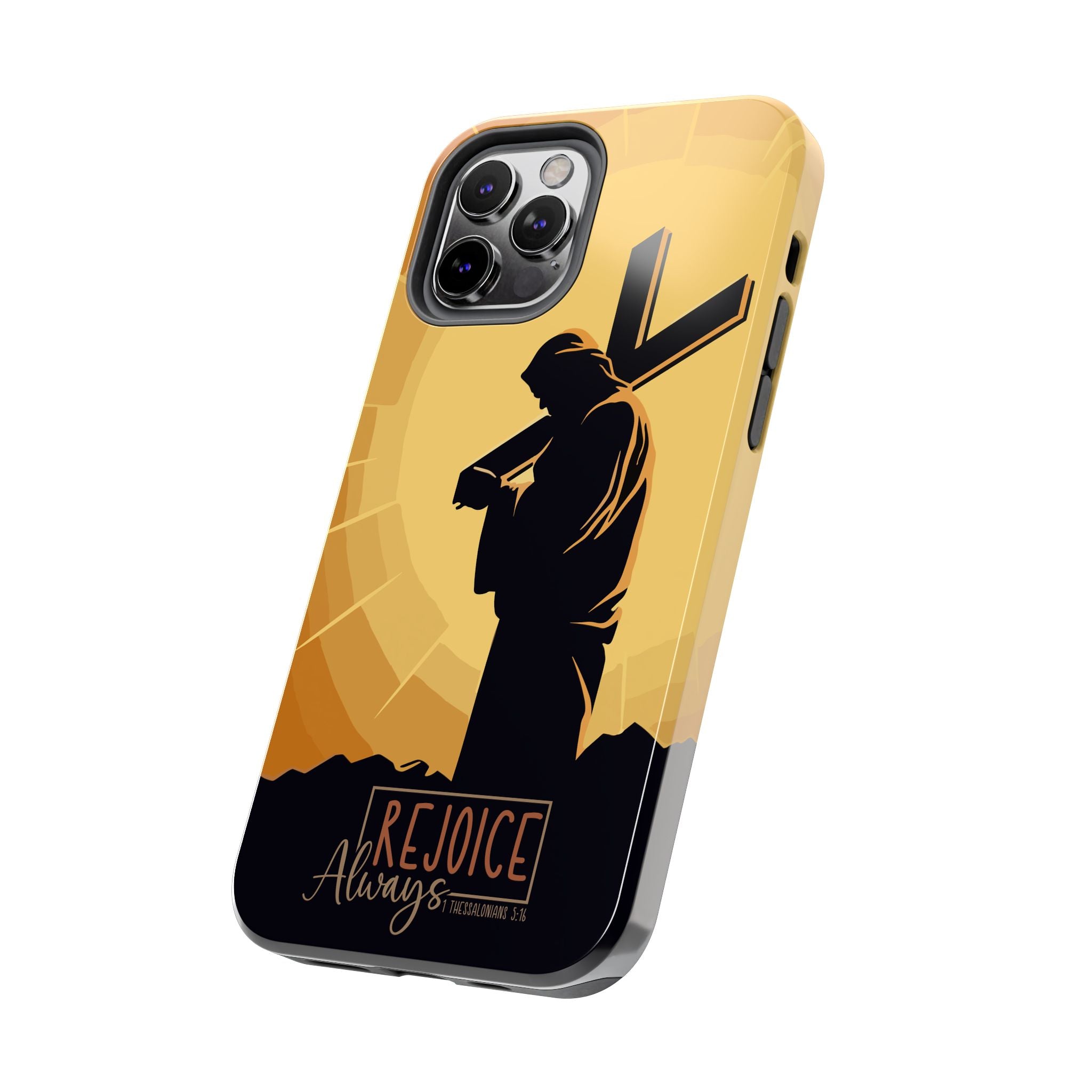 Christian Tough Phone Case, Inspirational Phone Cover, Religious Gifts, Faith-Based Accessory, Rejoice Always for iPhone and Samsung