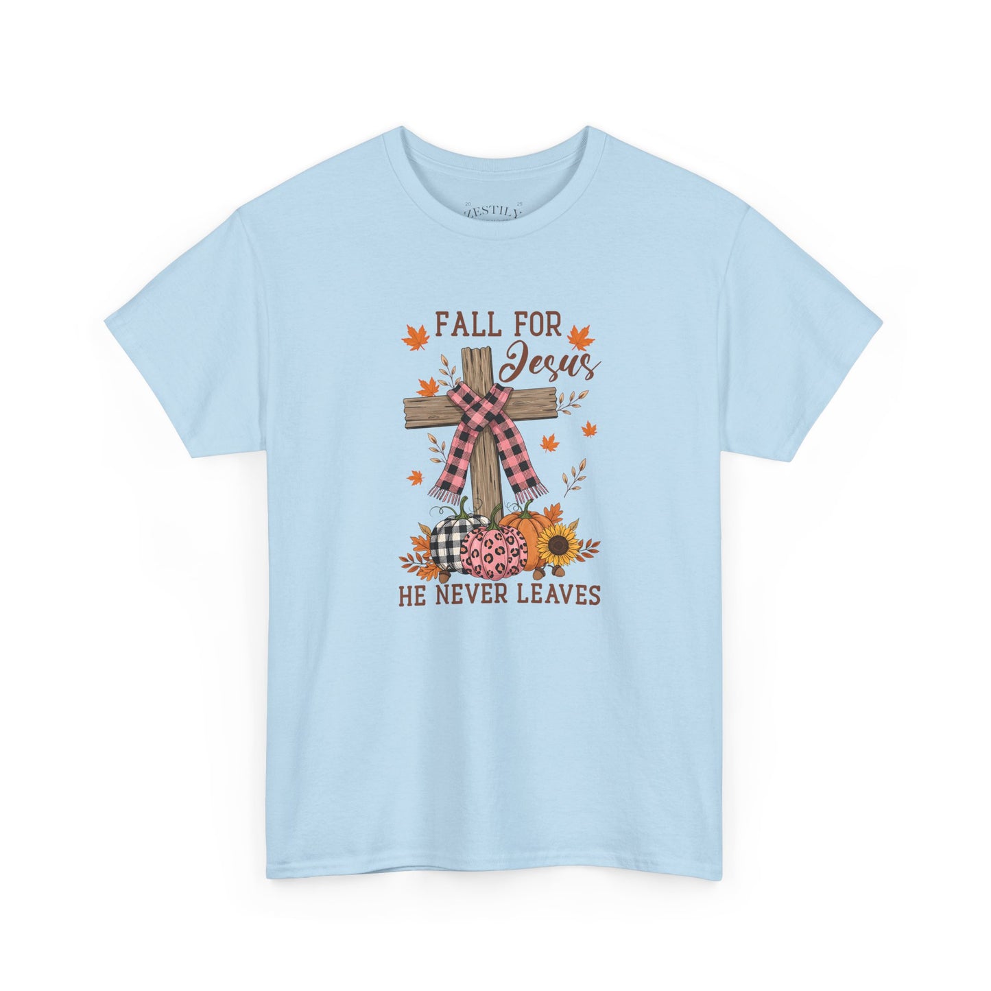 Fall for Jesus Heavy Cotton Tee, Christian T-Shirt, Faith Apparel, Autumn Tees, Inspirational Gift