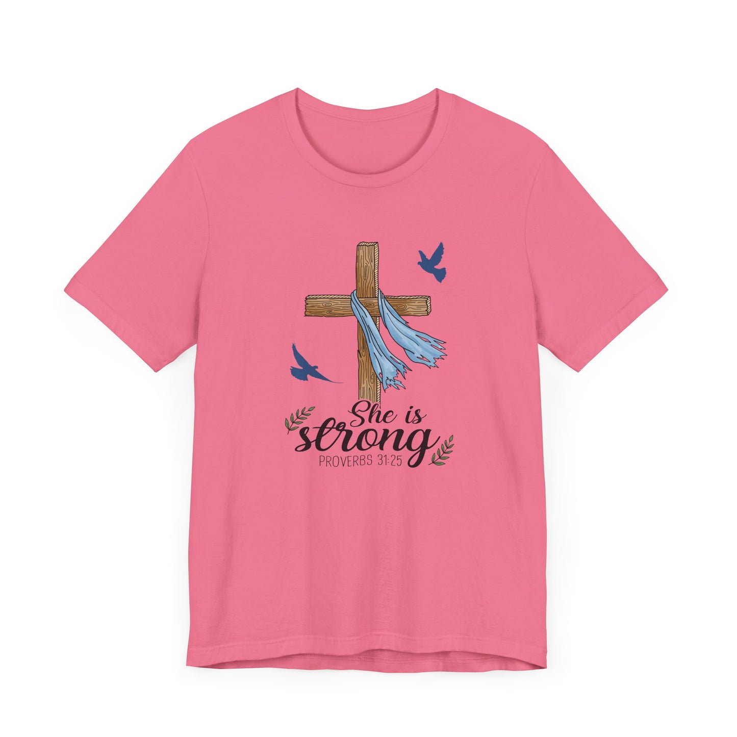 She Is Strong Cross Jersey Short Sleeve Tee