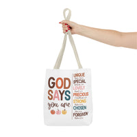 God Says You Are...Inspirational Carryall Tote Bag