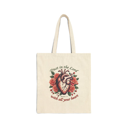Trust In The Lord Scripture Cotton Canvas Tote Bag