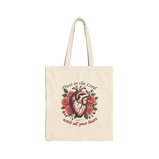Trust In The Lord Scripture Cotton Canvas Tote Bag
