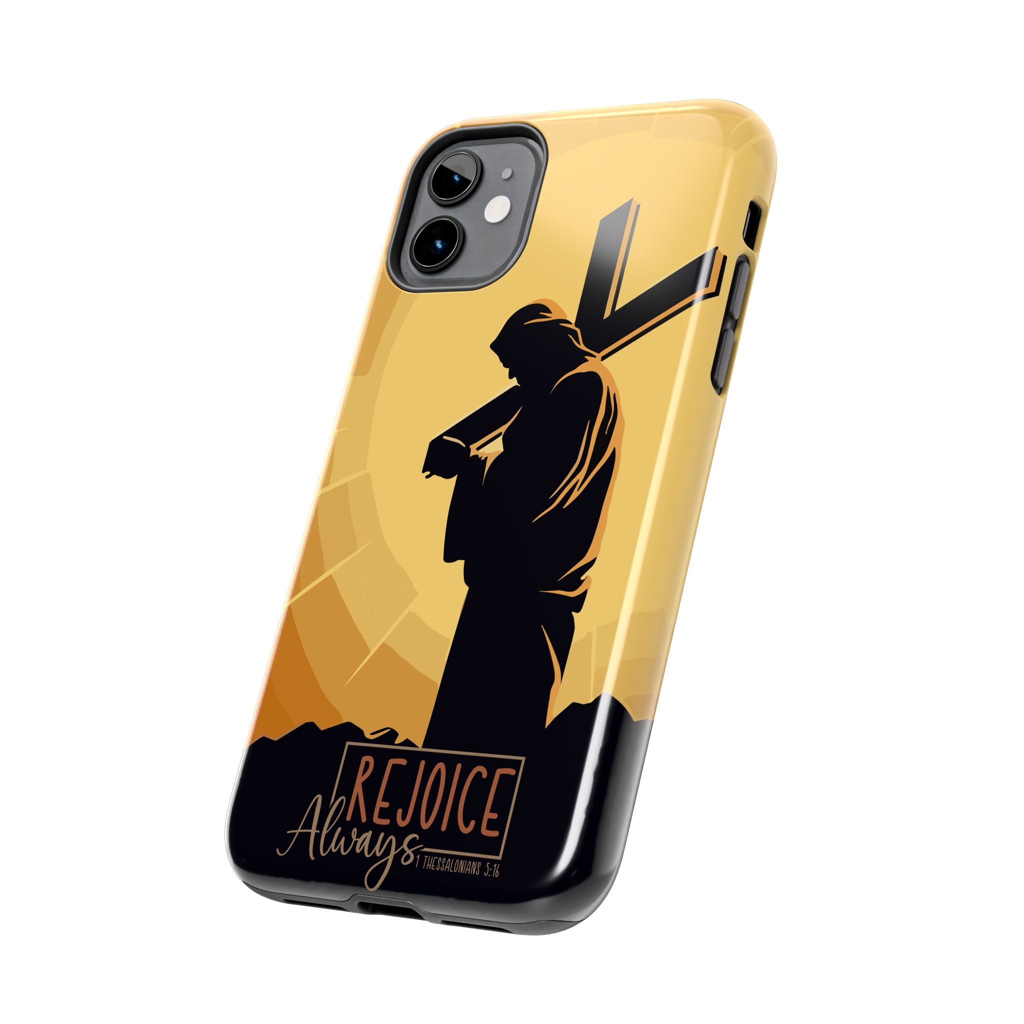 Christian Tough Phone Case, Inspirational Phone Cover, Religious Gifts, Faith-Based Accessory, Rejoice Always for iPhone and Samsung