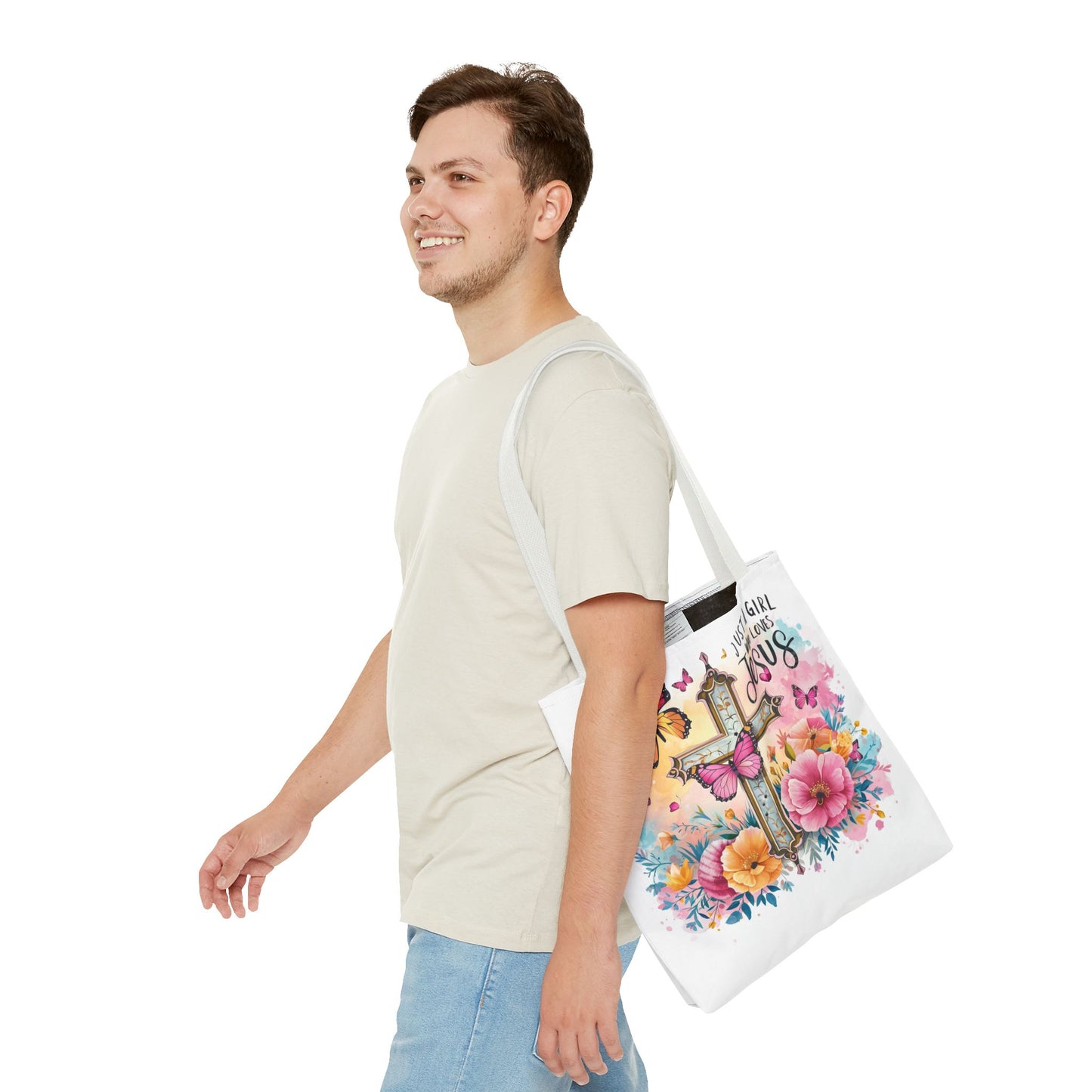 Just A Girl Who Loves Jesus Tote Bag