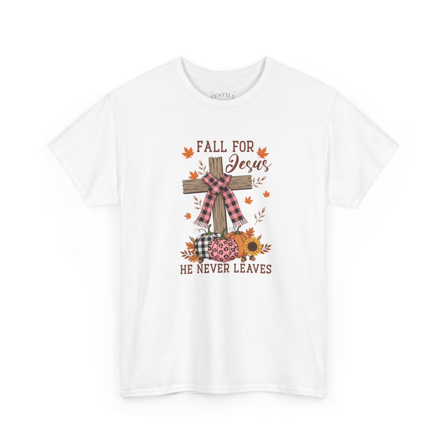 Fall for Jesus Heavy Cotton Tee, Christian T-Shirt, Faith Apparel, Autumn Tees, Inspirational Gift