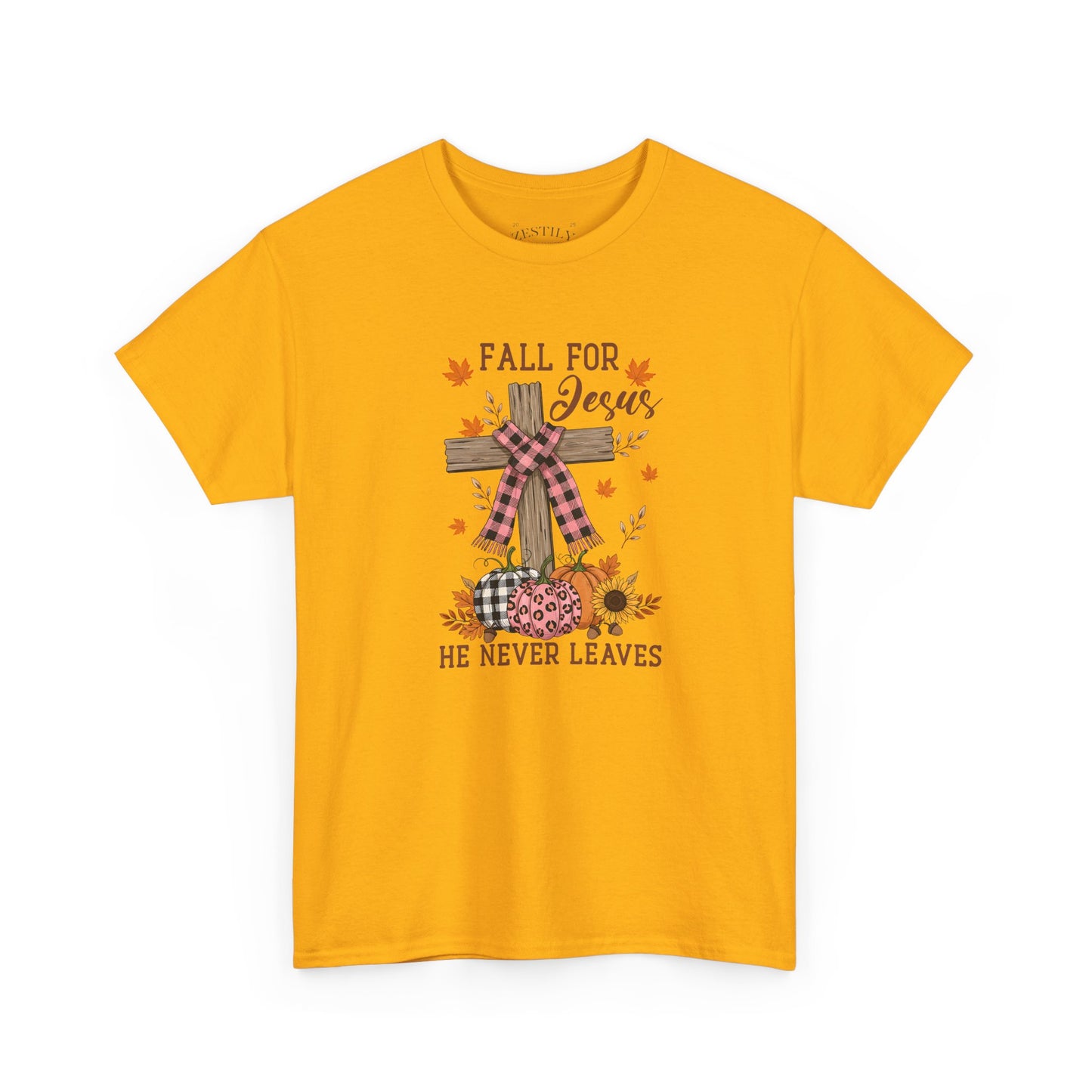 Fall for Jesus Heavy Cotton Tee, Christian T-Shirt, Faith Apparel, Autumn Tees, Inspirational Gift