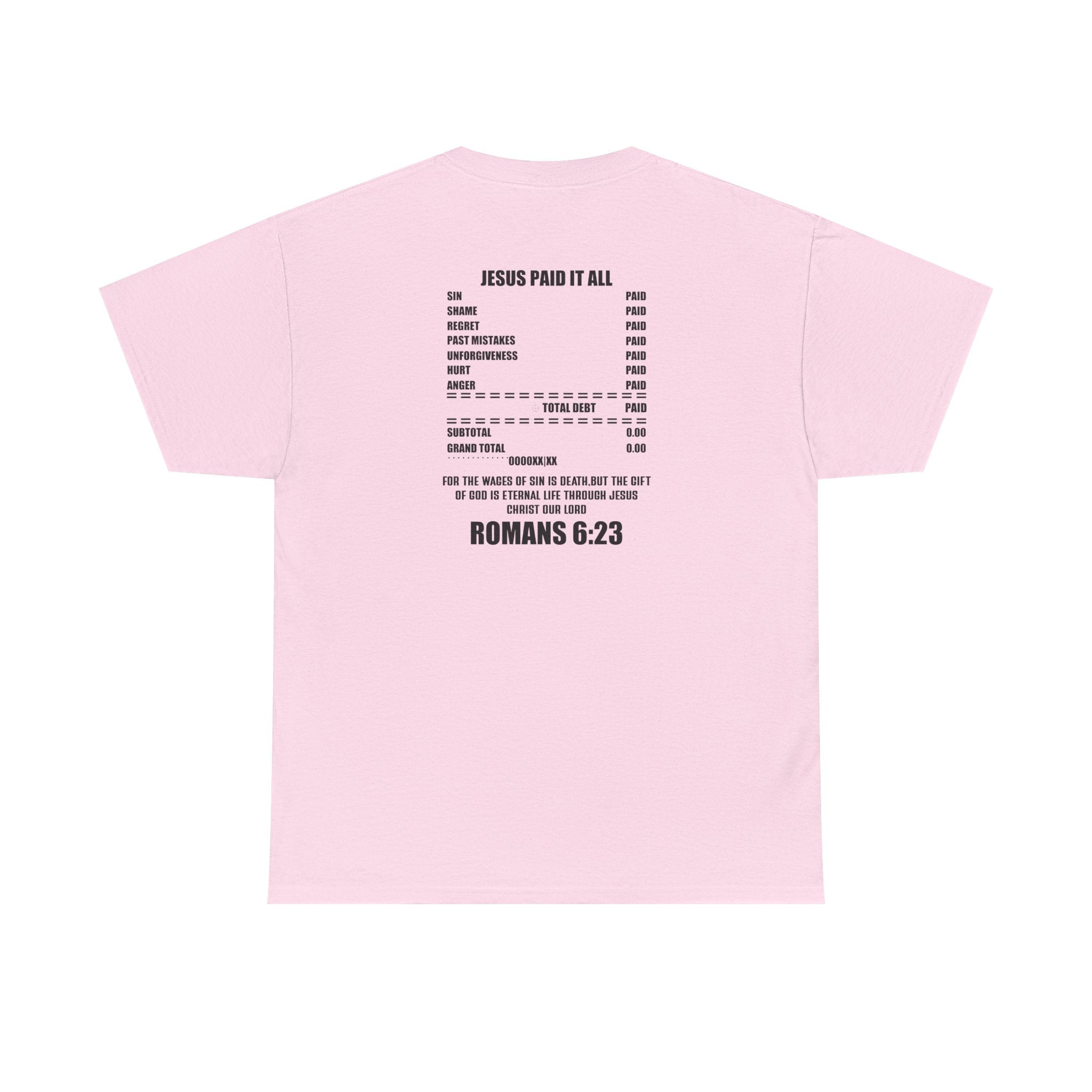Inspirational Christian Tee 'Put on the Full Armor of God' with Romans 6:23 Faith Heavy Cotton T-Shirt