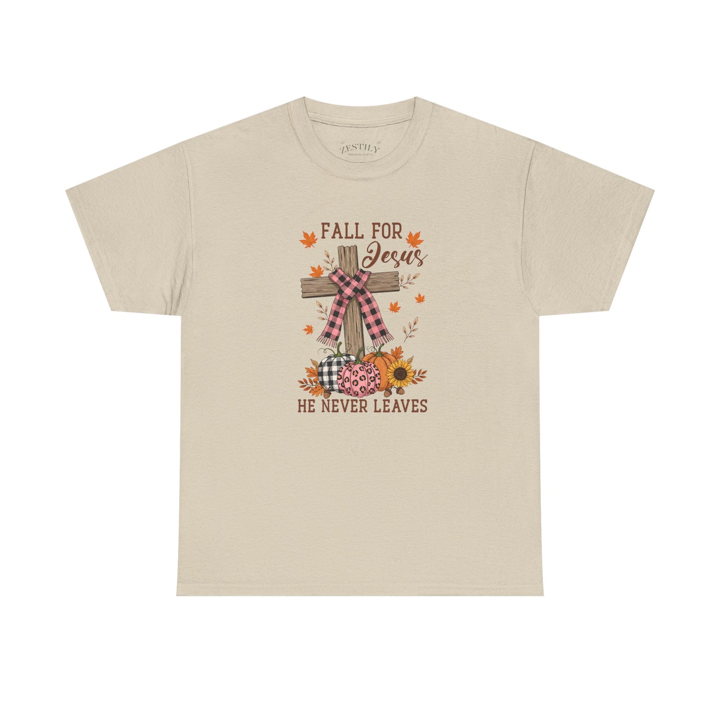 Fall for Jesus Heavy Cotton Tee, Christian T-Shirt, Faith Apparel, Autumn Tees, Inspirational Gift