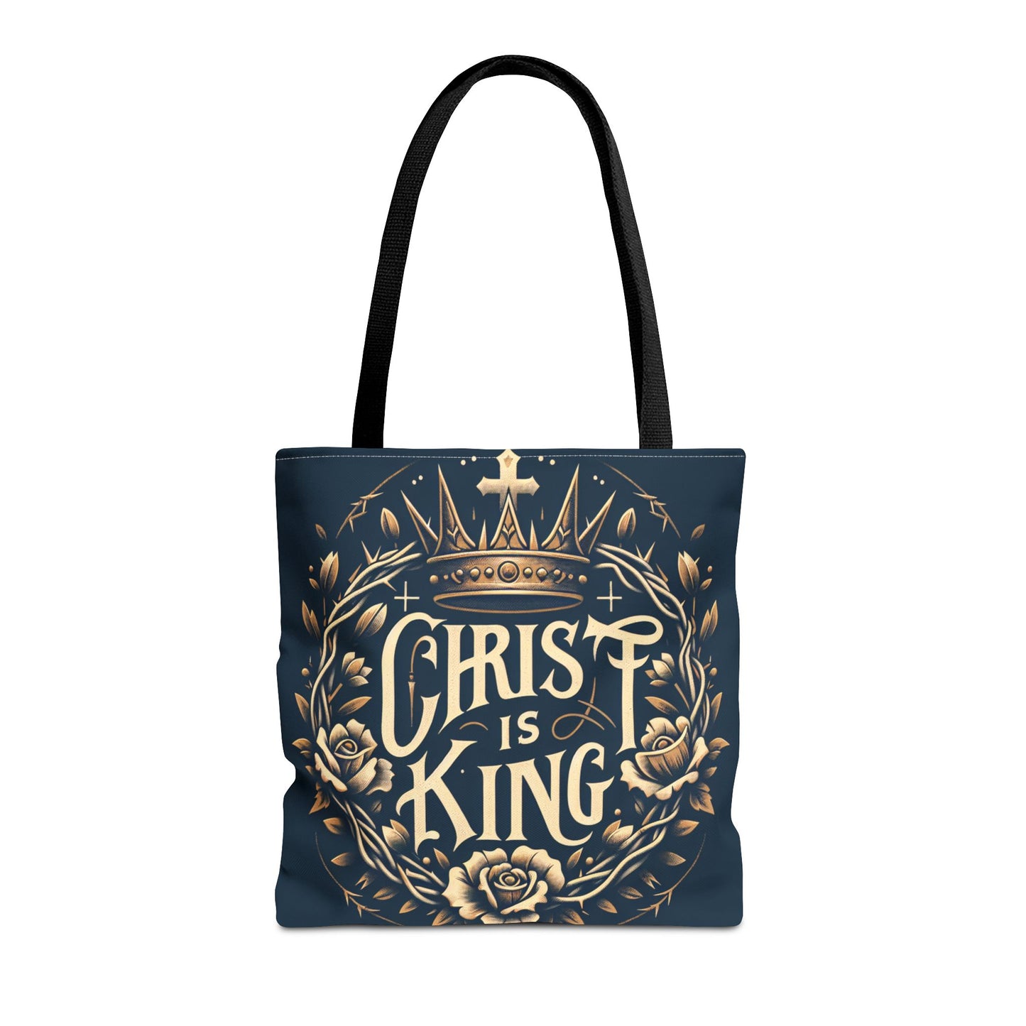 Christ is King Tote Bag, Inspirational Tote, Christian Gift, Floral Design Bag, Religious Accessories, Everyday Tote