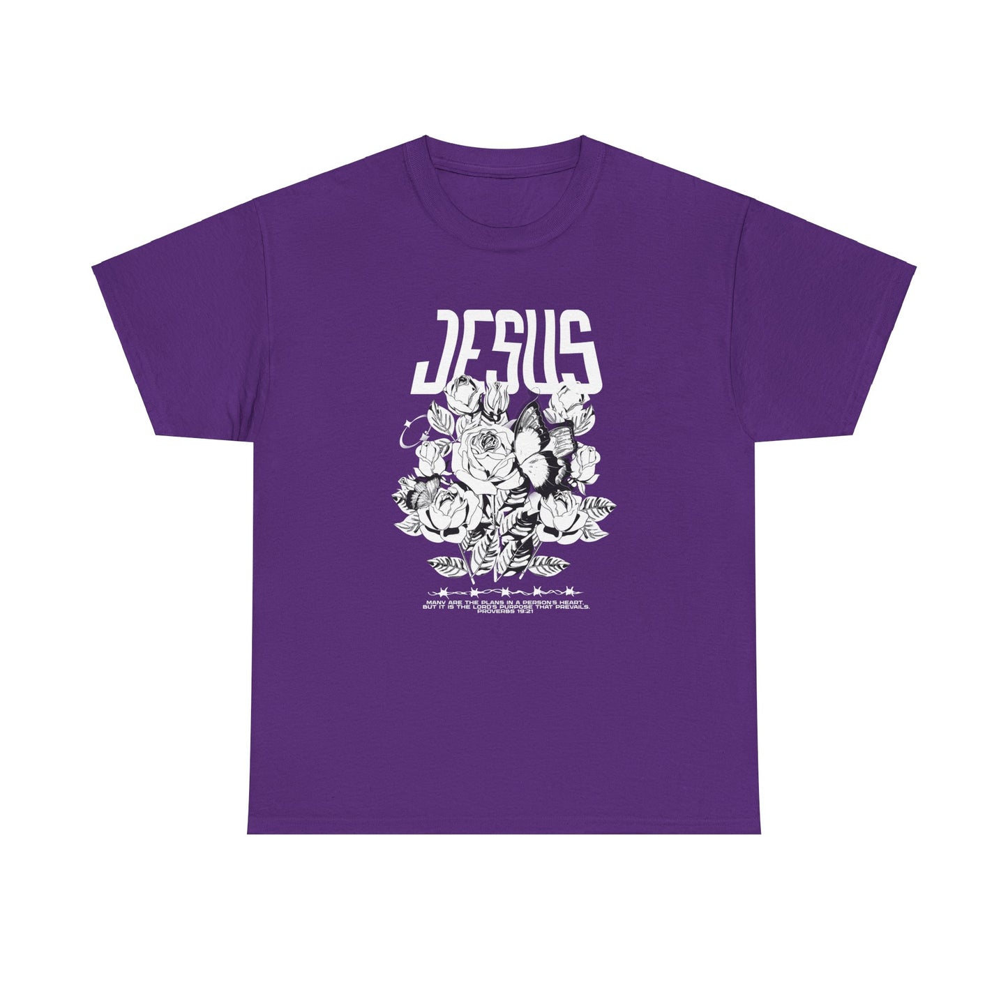 Many Are The Plans In A Person's Heart, But It Is The Lord's Purpose That Prevails Jesus Unisex Heavy Cotton Tee