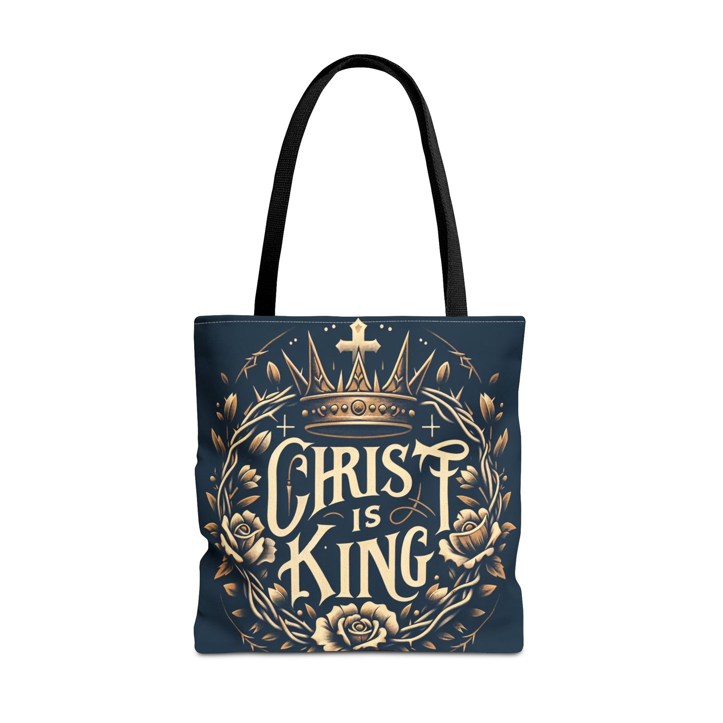 Christ is King Tote Bag, Inspirational Tote, Christian Gift, Floral Design Bag, Religious Accessories, Everyday Tote