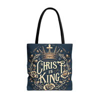 Christ is King Tote Bag, Inspirational Tote, Christian Gift, Floral Design Bag, Religious Accessories, Everyday Tote