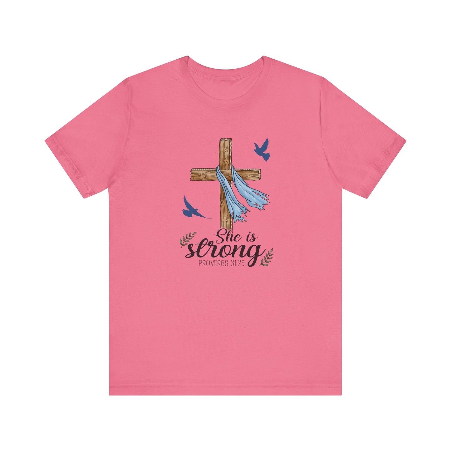 She Is Strong Cross Jersey Short Sleeve Tee