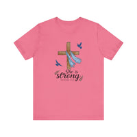She Is Strong Cross Jersey Short Sleeve Tee