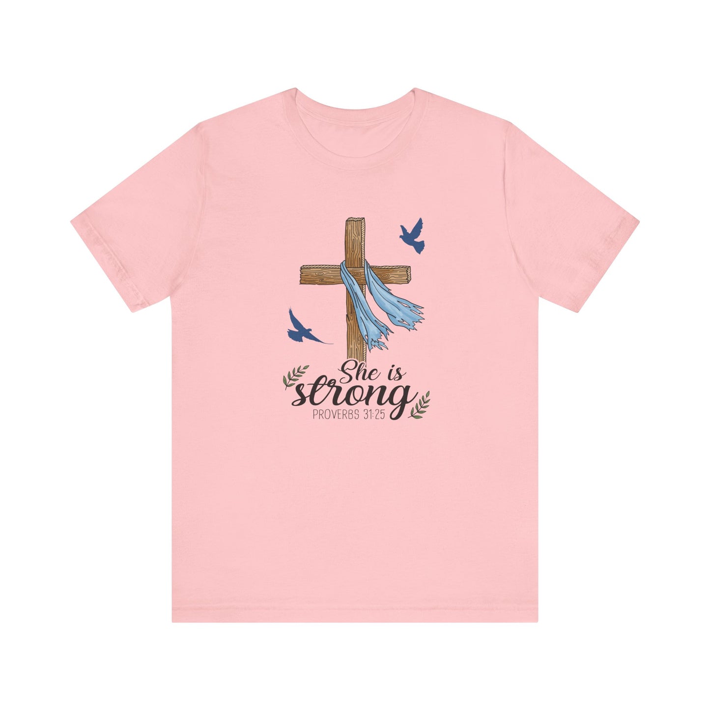 She Is Strong Cross Jersey Short Sleeve Tee