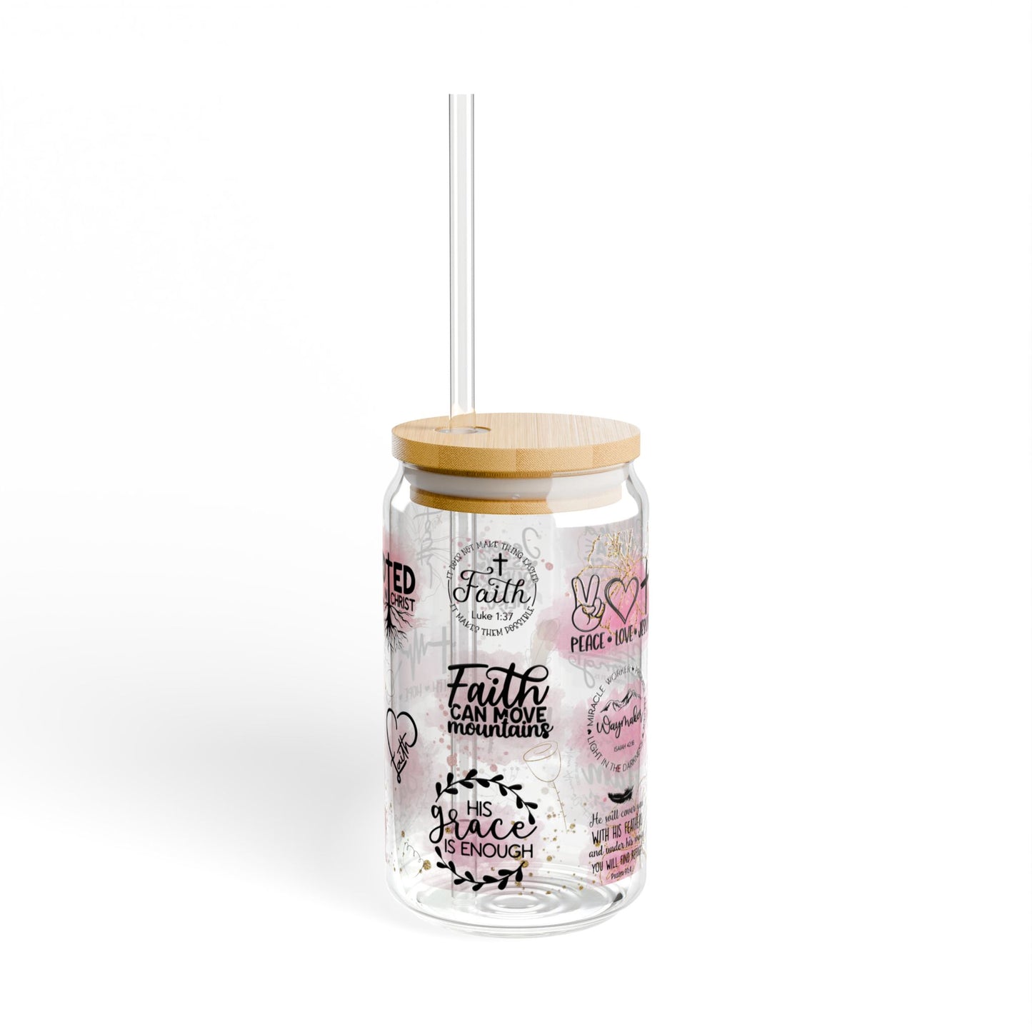 Christian Scripture Sipper Glass Tumbler