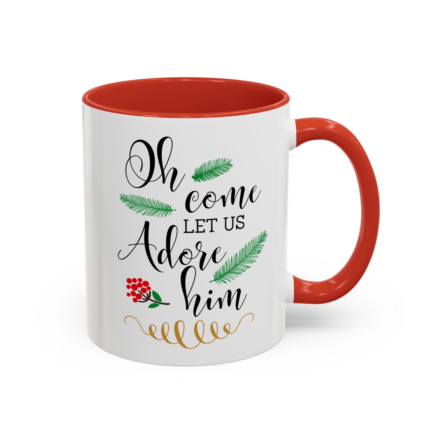 Oh Come Let Us Adore Him Accent Coffee Mug