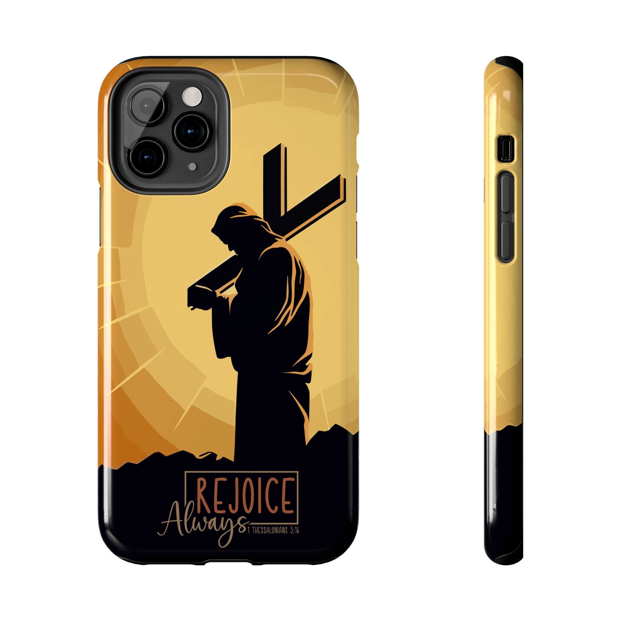 Christian Tough Phone Case, Inspirational Phone Cover, Religious Gifts, Faith-Based Accessory, Rejoice Always for iPhone and Samsung
