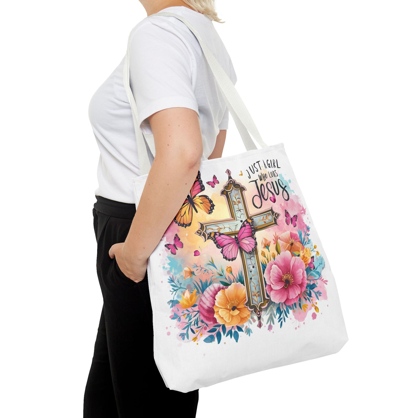 Just A Girl Who Loves Jesus Tote Bag