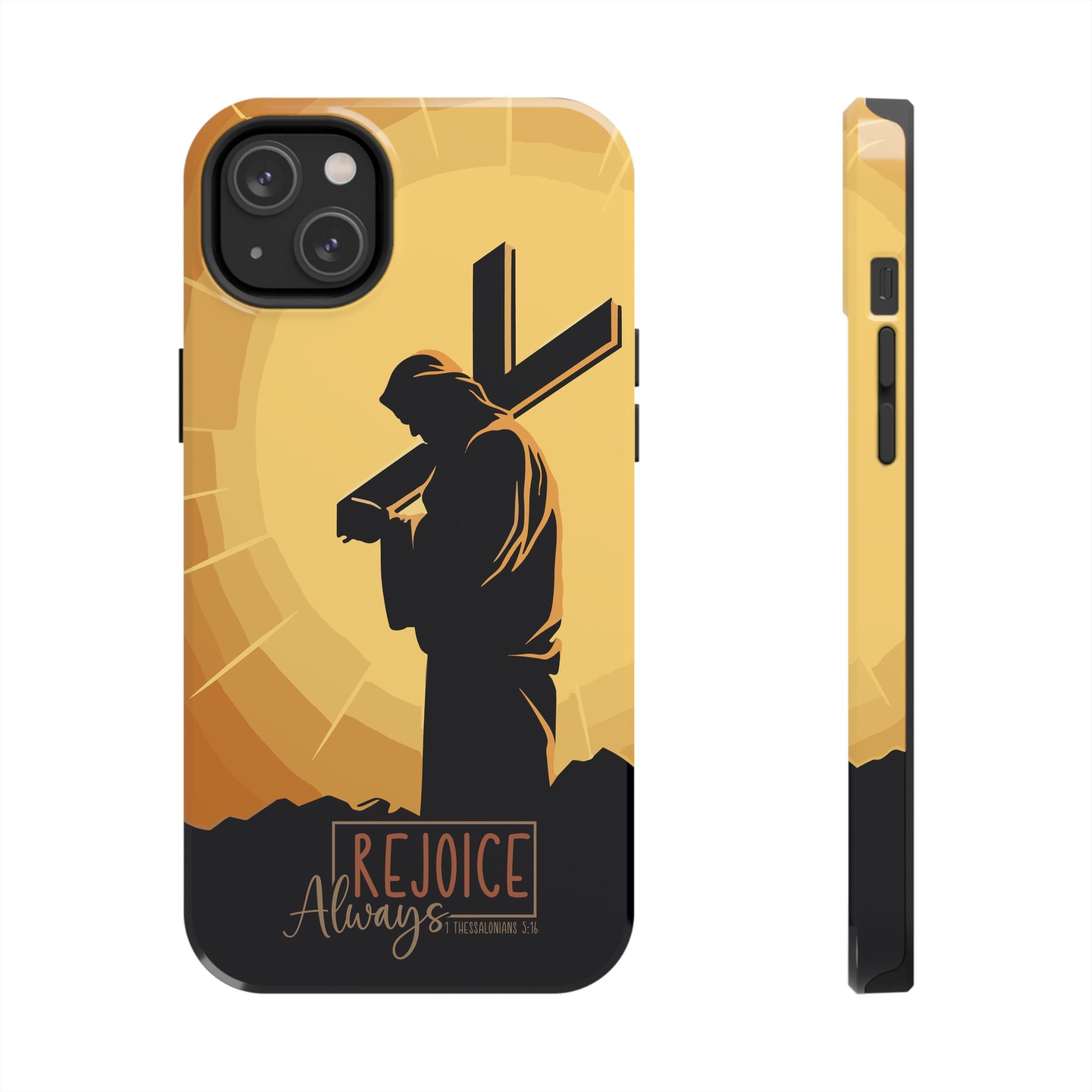 Christian Tough Phone Case, Inspirational Phone Cover, Religious Gifts, Faith-Based Accessory, Rejoice Always for iPhone and Samsung