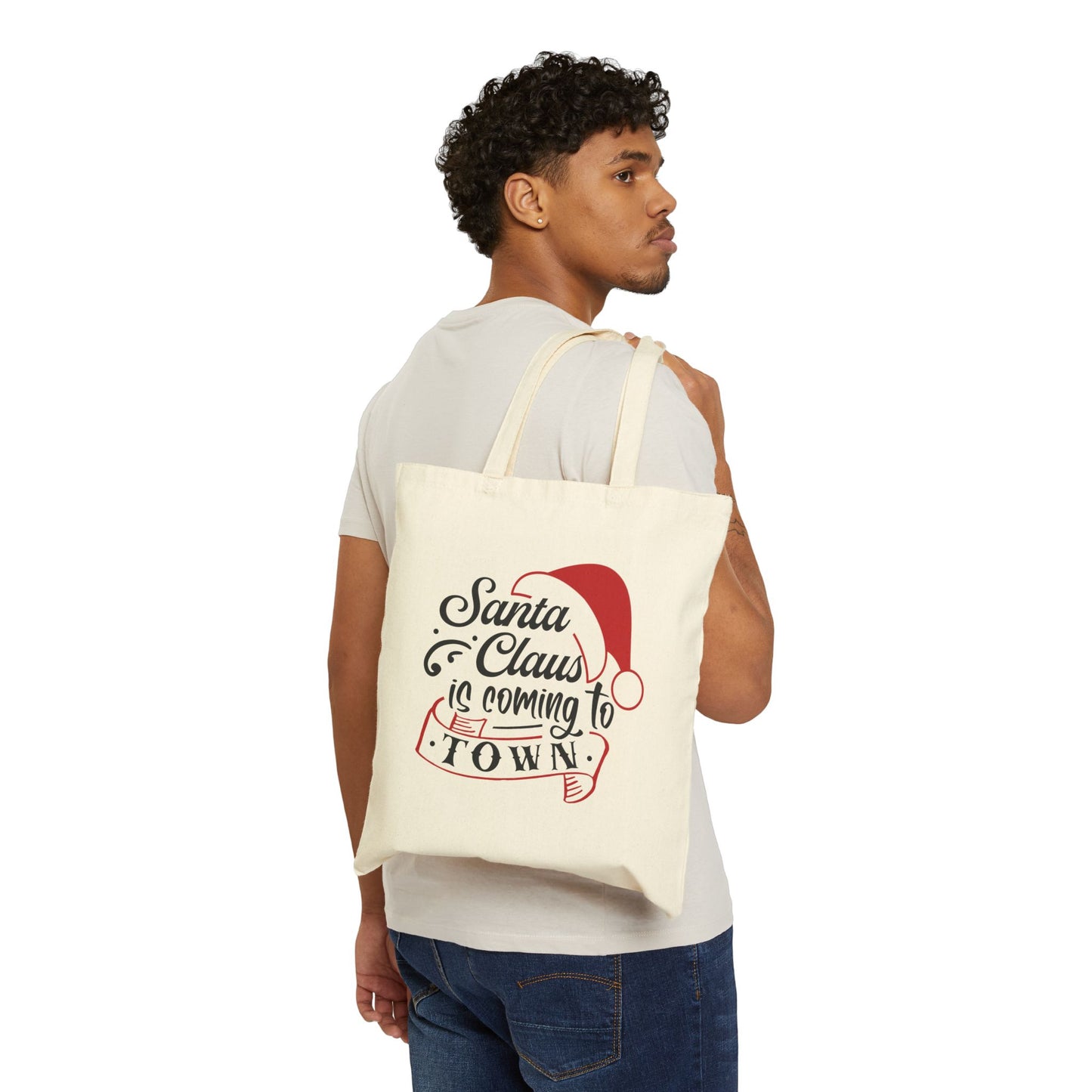 Santa Clause Is Coming To Town Cotton Canvas Tote Bag