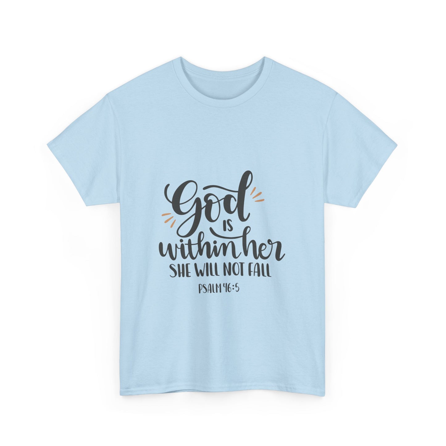 God Is Within Her She Will Not Fall Heavy Cotton Tee