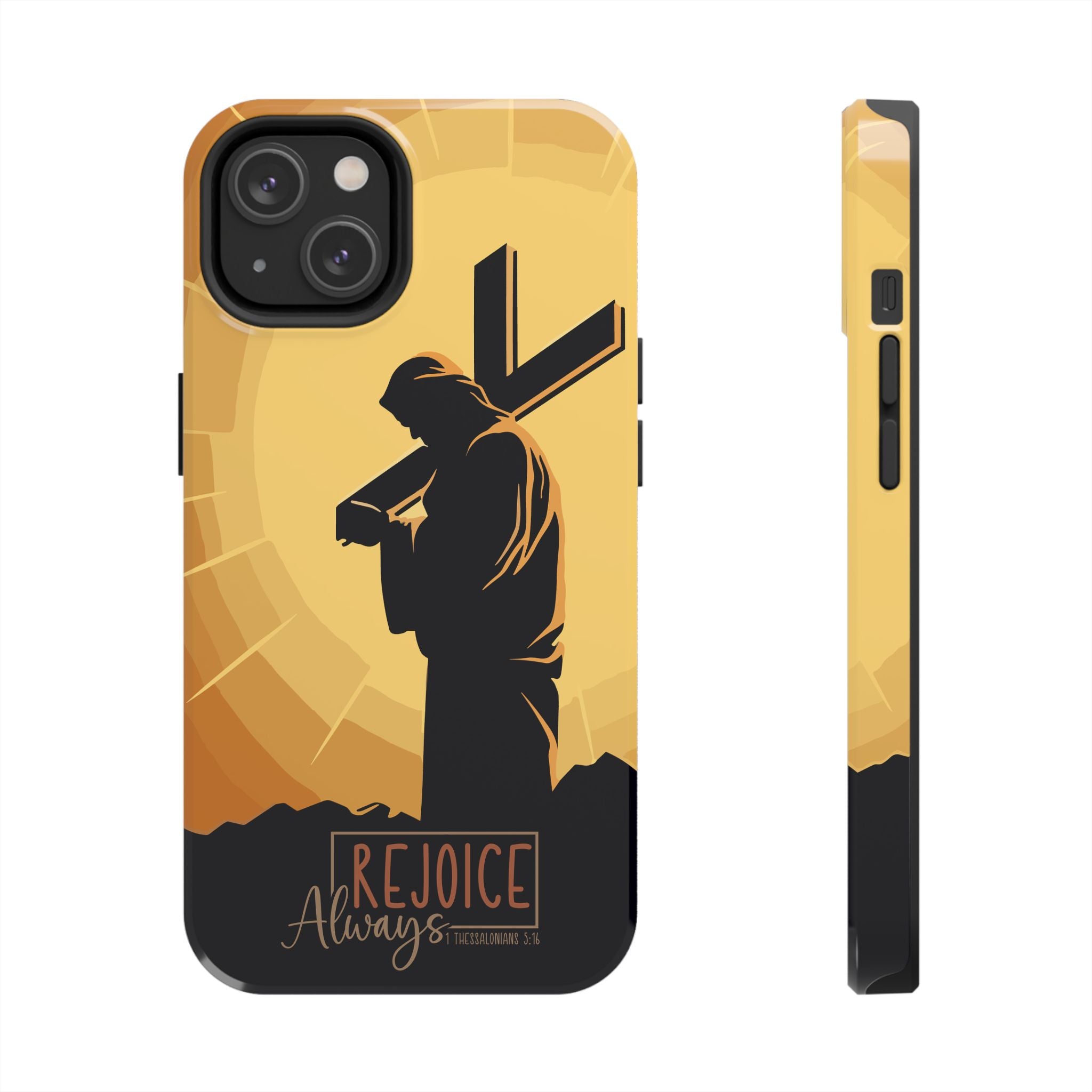 Christian Tough Phone Case, Inspirational Phone Cover, Religious Gifts, Faith-Based Accessory, Rejoice Always for iPhone and Samsung