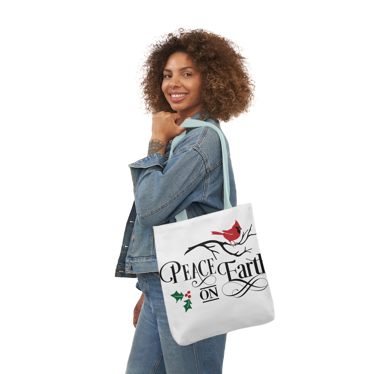 Peace On Earth Polyester Canvas Tote Bag