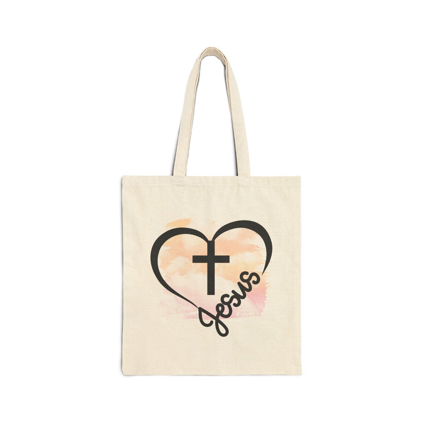 Heart Jesus Cotton Canvas Tote Bag