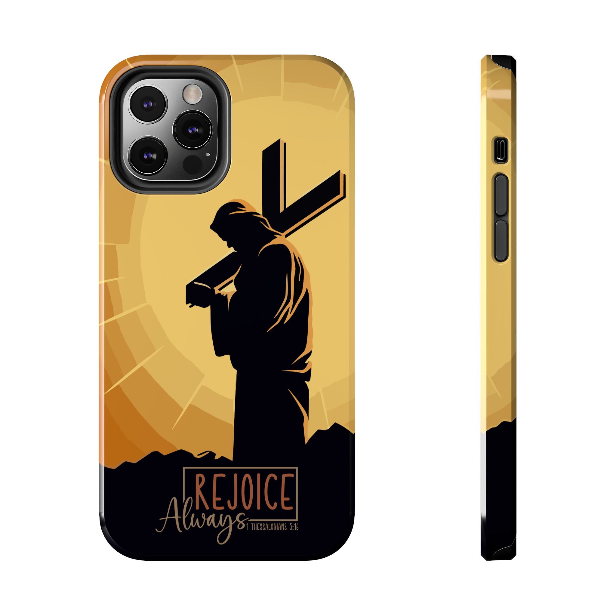 Christian Tough Phone Case, Inspirational Phone Cover, Religious Gifts, Faith-Based Accessory, Rejoice Always for iPhone and Samsung