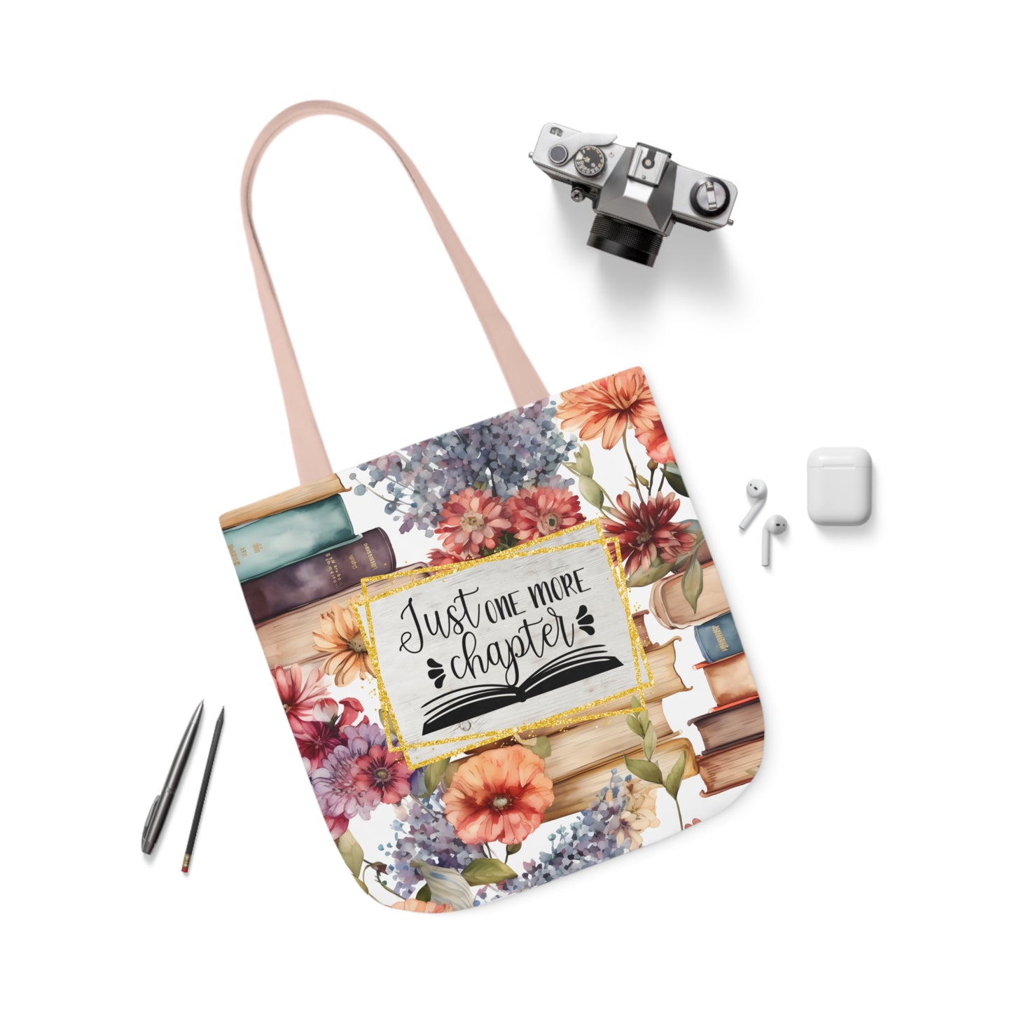 Just One More Chapter Polyester Canvas Tote Bag