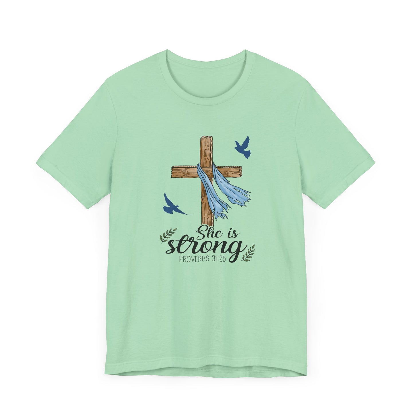 She Is Strong Cross Jersey Short Sleeve Tee