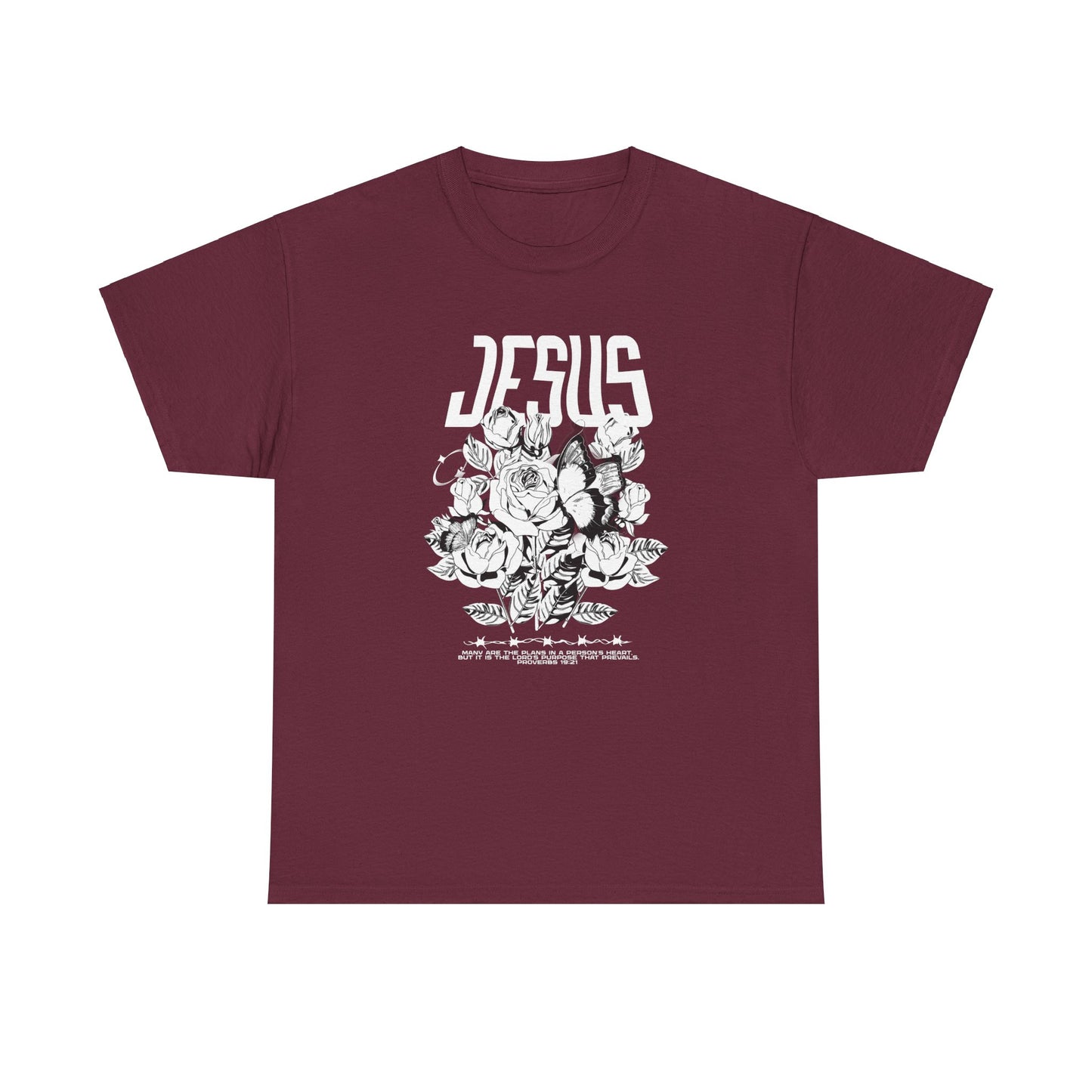 Many Are The Plans In A Person's Heart, But It Is The Lord's Purpose That Prevails Jesus Unisex Heavy Cotton Tee