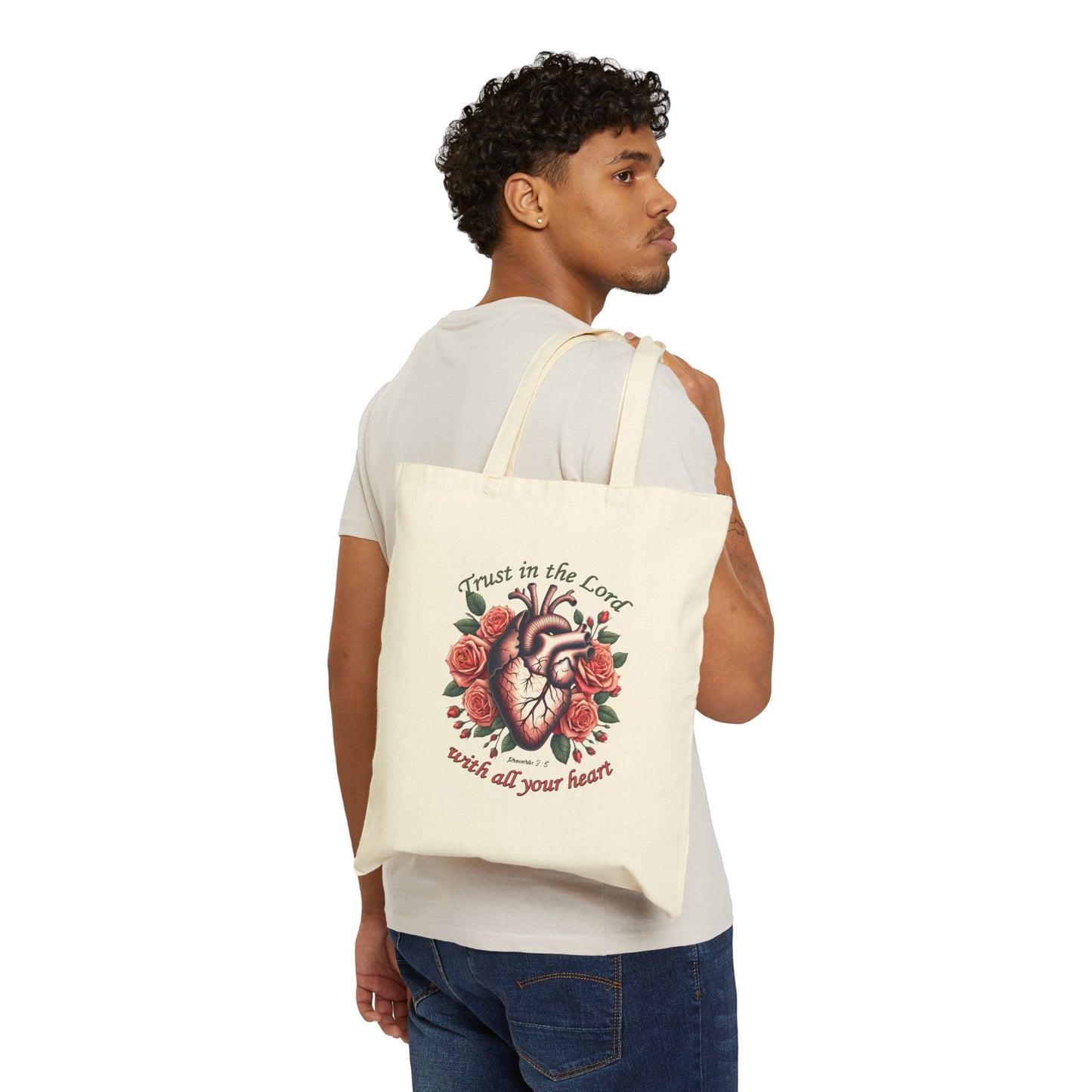 Trust In The Lord Scripture Cotton Canvas Tote Bag