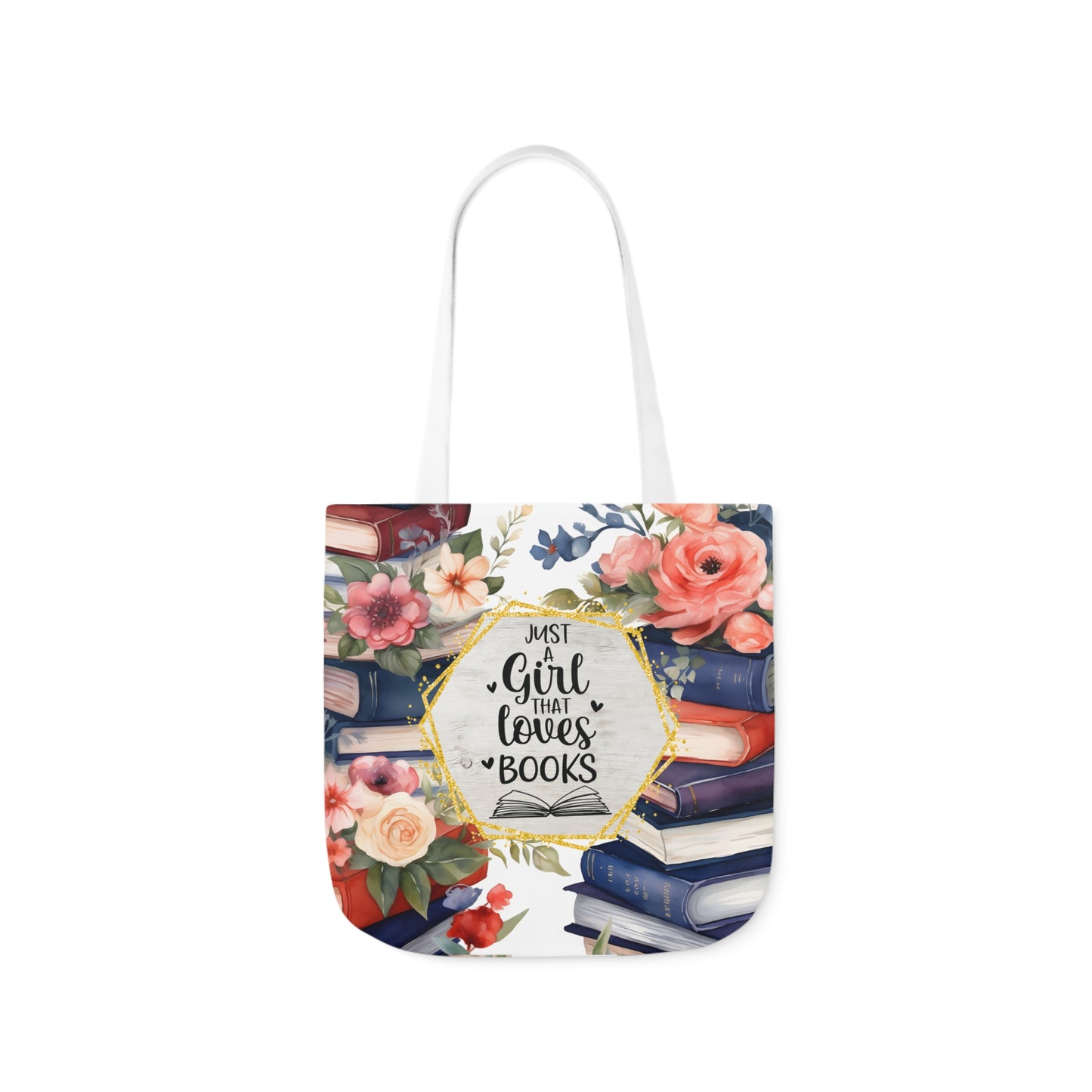 Just A Girl That Loves Books Polyester Canvas Tote Bag