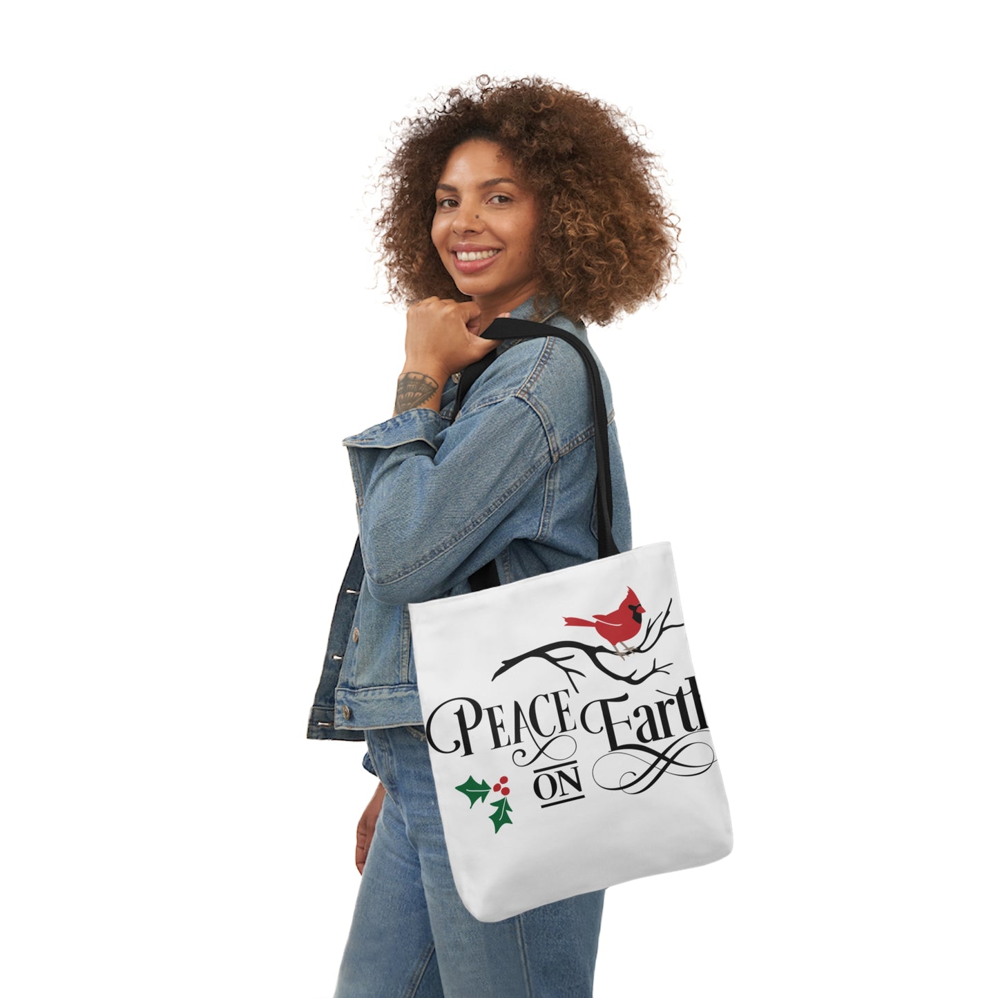 Peace On Earth Polyester Canvas Tote Bag