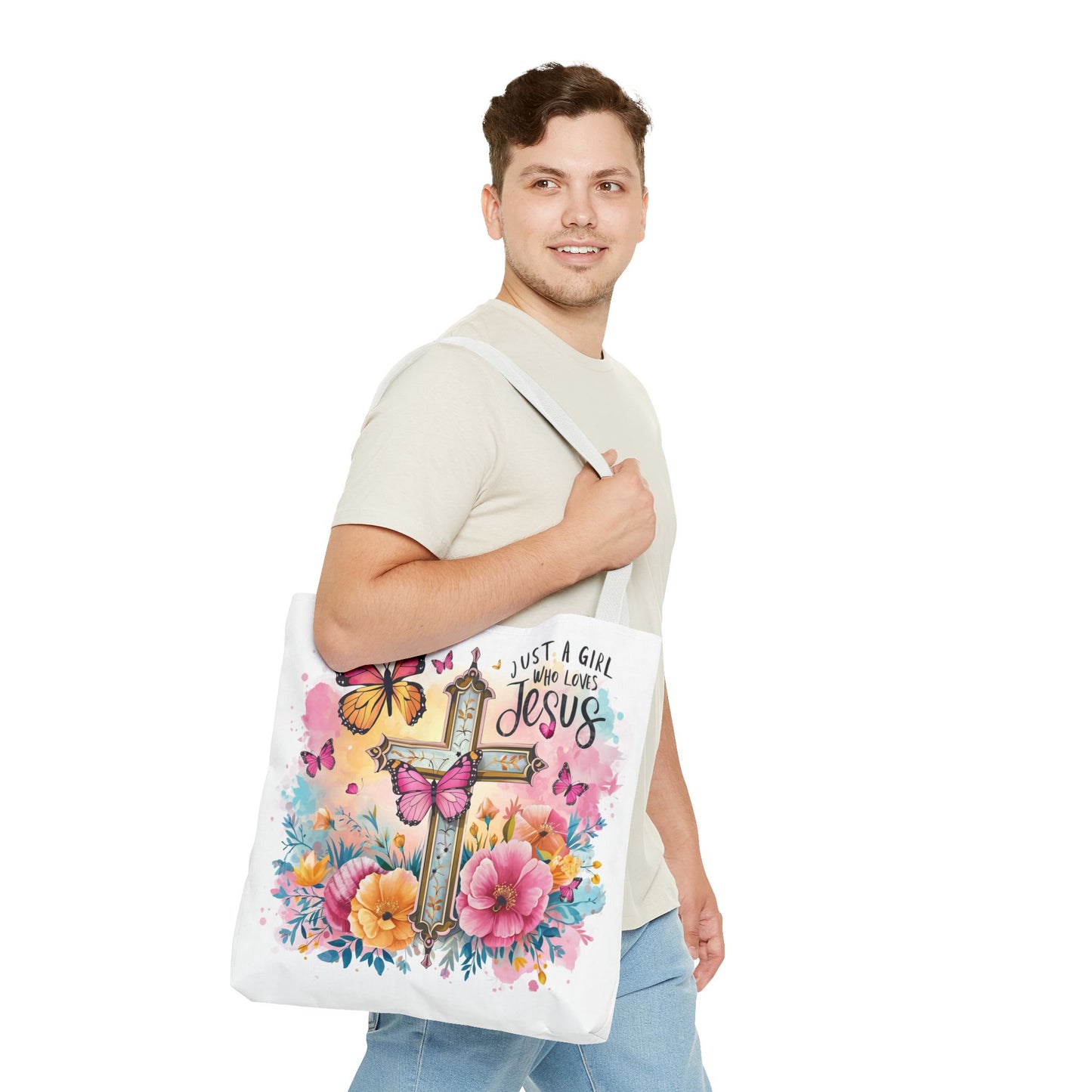 Just A Girl Who Loves Jesus Tote Bag