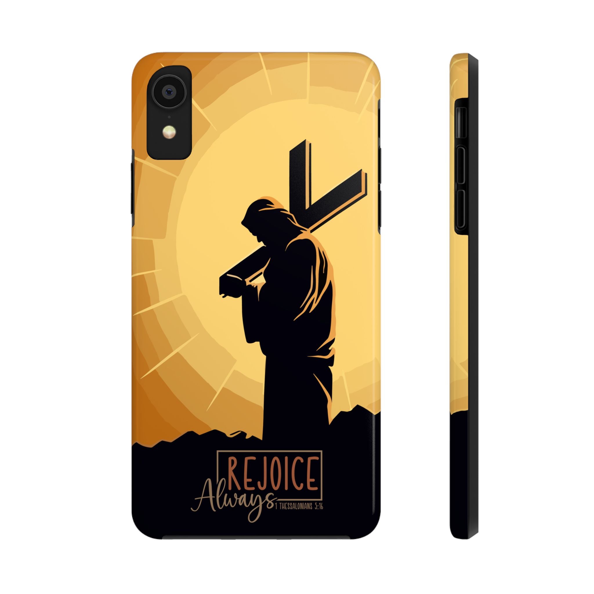 Christian Tough Phone Case, Inspirational Phone Cover, Religious Gifts, Faith-Based Accessory, Rejoice Always for iPhone and Samsung