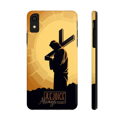 Christian Tough Phone Case, Inspirational Phone Cover, Religious Gifts, Faith-Based Accessory, Rejoice Always for iPhone and Samsung