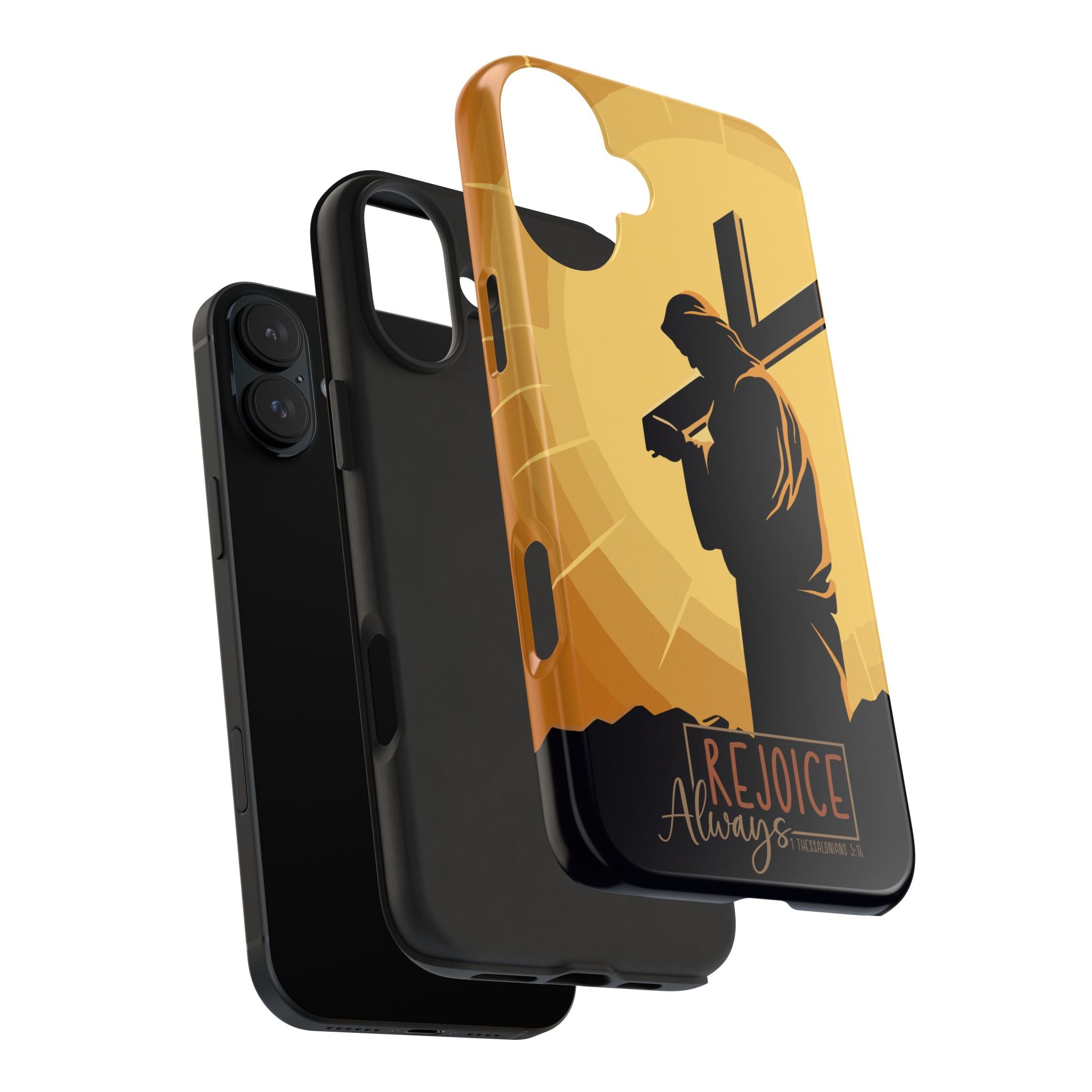 Christian Tough Phone Case, Inspirational Phone Cover, Religious Gifts, Faith-Based Accessory, Rejoice Always for iPhone and Samsung