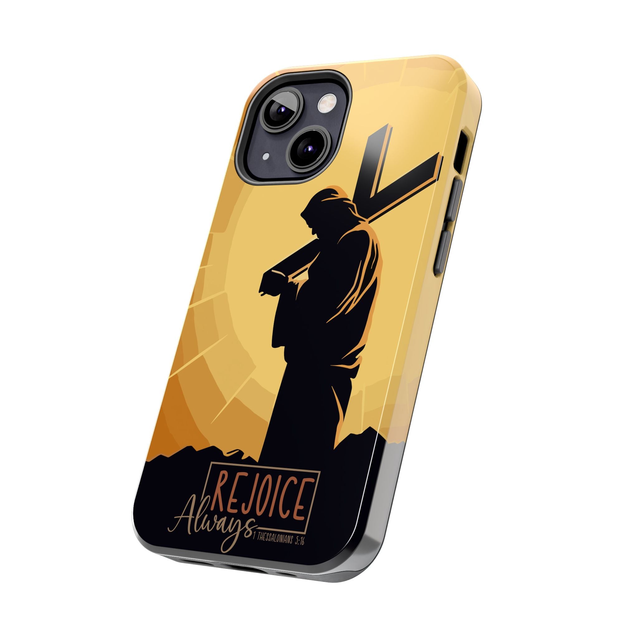 Christian Tough Phone Case, Inspirational Phone Cover, Religious Gifts, Faith-Based Accessory, Rejoice Always for iPhone and Samsung