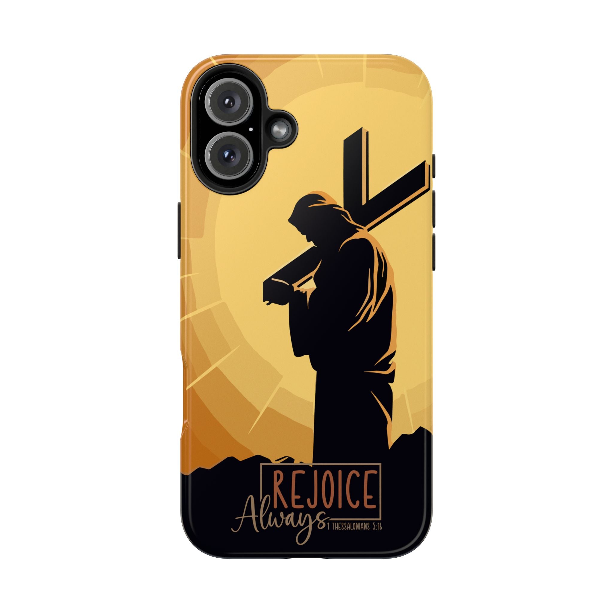 Christian Tough Phone Case, Inspirational Phone Cover, Religious Gifts, Faith-Based Accessory, Rejoice Always for iPhone and Samsung