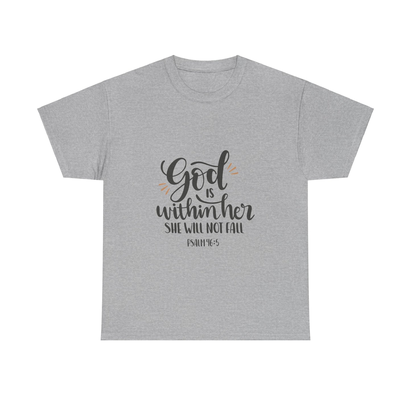 God Is Within Her She Will Not Fall Heavy Cotton Tee