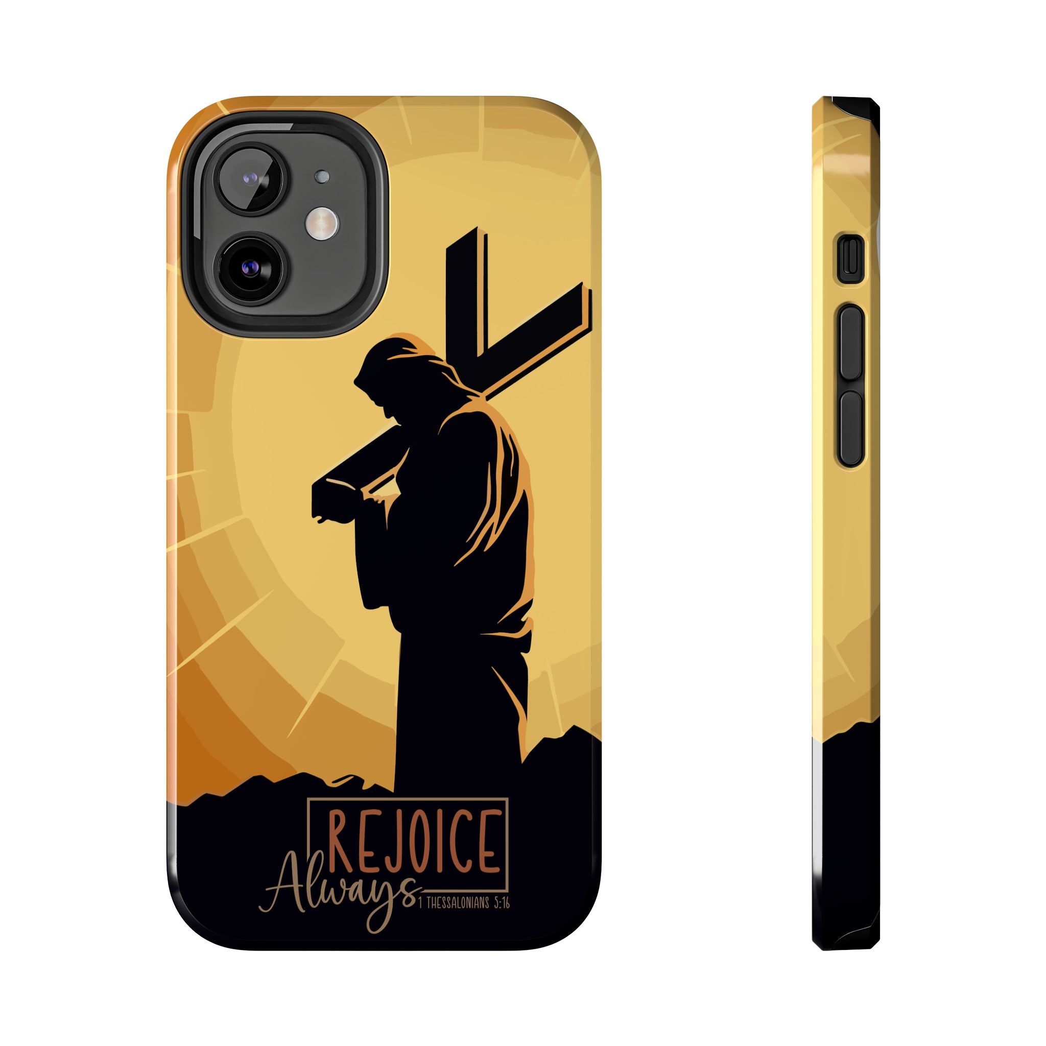 Christian Tough Phone Case, Inspirational Phone Cover, Religious Gifts, Faith-Based Accessory, Rejoice Always for iPhone and Samsung
